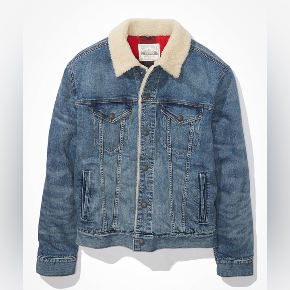 AMERICAN EAGLE OUTFITTERS - Men’s Denim Shearling Jacket, Size 3XL, NWT